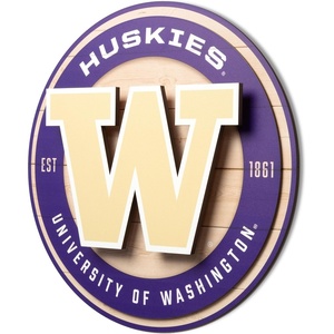 image:imageYouTheFan NCAA 3D Circle Backer Wall Art precisioncrafted multiple layers create striking depth readytohang officially licensed and visually stands outWashington Huskies