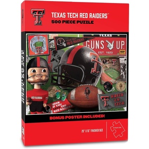 image:imageYouTheFan NCAA Texas Tech Retro Series 500pc Puzzle 15 x 20Texas Tech Red Raiders