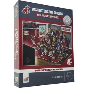 image:imageYouTheFan NCAA Washington State Cougars Purebred Fans A Real Nailbiter 500pc Puzzle amp Bonus Poster Team Colors 15 X 20