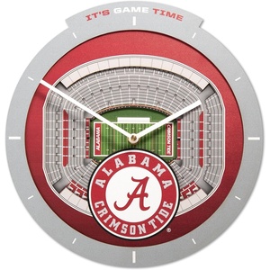 image:imageYouTheFan NCAA West Virginia Mountaineers 3D StadiumView ClockAlabama Crimson Tide
