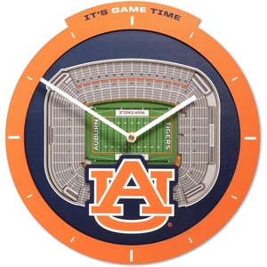 image:imageYouTheFan NCAA West Virginia Mountaineers 3D StadiumView ClockAuburn Tigers