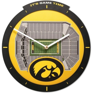 image:imageYouTheFan NCAA West Virginia Mountaineers 3D StadiumView ClockIowa Hawkeyes