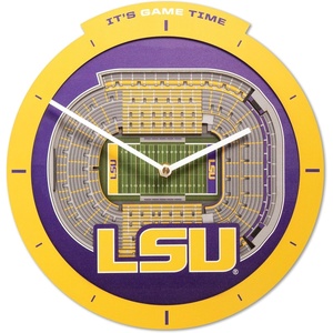 image:imageYouTheFan NCAA West Virginia Mountaineers 3D StadiumView ClockLsu Tigers