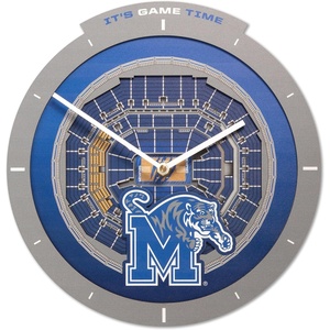 image:imageYouTheFan NCAA West Virginia Mountaineers 3D StadiumView ClockMemphis Tigers