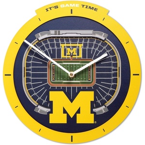 image:imageYouTheFan NCAA West Virginia Mountaineers 3D StadiumView ClockMichigan Wolverines