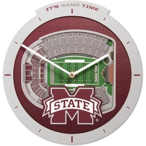 image:imageYouTheFan NCAA West Virginia Mountaineers 3D StadiumView ClockMississippi State Bulldogs