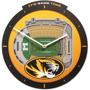 image:imageYouTheFan NCAA West Virginia Mountaineers 3D StadiumView ClockMissouri Tigers