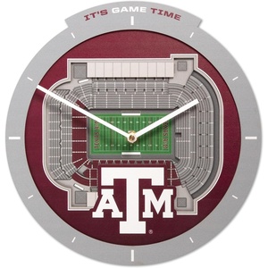 image:imageYouTheFan NCAA West Virginia Mountaineers 3D StadiumView ClockTexas Am Aggies