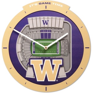 image:imageYouTheFan NCAA West Virginia Mountaineers 3D StadiumView ClockWashington Huskies