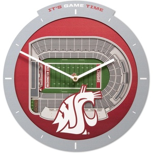 image:imageYouTheFan NCAA West Virginia Mountaineers 3D StadiumView ClockWashington State Cougars