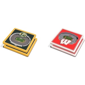 image:imageYouTheFan NFL Green Bay Packers 3D StadiumView Coasters  Lambeau Field amp NCAA Wisconsin Badgers 3D StadiumView Coasters  Camp Randall Stadium