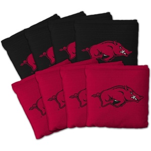 image:imageYouTheFan OfficiallyLicensed NCAA Set of 8 Cornhole Bags  All Weather Dual Sided Slide amp Stop  Regulation Size with Carry caseArkansas Razorbacks