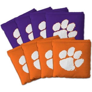 image:imageYouTheFan OfficiallyLicensed NCAA Set of 8 Cornhole Bags  All Weather Dual Sided Slide amp Stop  Regulation Size with Carry caseClemson Tigers