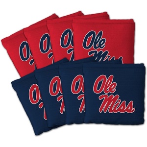 image:imageYouTheFan OfficiallyLicensed NCAA Set of 8 Cornhole Bags  All Weather Dual Sided Slide amp Stop  Regulation Size with Carry caseMississippi Rebels