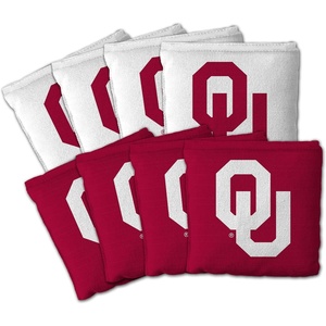 image:imageYouTheFan OfficiallyLicensed NCAA Set of 8 Cornhole Bags  All Weather Dual Sided Slide amp Stop  Regulation Size with Carry caseOklahoma Sooners