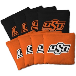 image:imageYouTheFan OfficiallyLicensed NCAA Set of 8 Cornhole Bags  All Weather Dual Sided Slide amp Stop  Regulation Size with Carry caseOklahoma State Cowboys