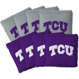 image:imageYouTheFan OfficiallyLicensed NCAA Set of 8 Cornhole Bags  All Weather Dual Sided Slide amp Stop  Regulation Size with Carry caseTCU Horned Frogs