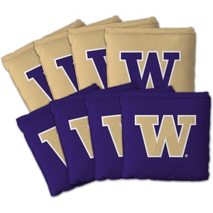 image:imageYouTheFan OfficiallyLicensed NCAA Set of 8 Cornhole Bags  All Weather Dual Sided Slide amp Stop  Regulation Size with Carry caseWashington Huskies