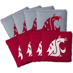 image:imageYouTheFan OfficiallyLicensed NCAA Set of 8 Cornhole Bags  All Weather Dual Sided Slide amp Stop  Regulation Size with Carry caseWashington State Cougars