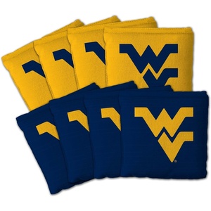 image:imageYouTheFan OfficiallyLicensed NCAA Set of 8 Cornhole Bags  All Weather Dual Sided Slide amp Stop  Regulation Size with Carry caseWest Virginia Mountaineers