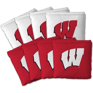 image:imageYouTheFan OfficiallyLicensed NCAA Set of 8 Cornhole Bags  All Weather Dual Sided Slide amp Stop  Regulation Size with Carry caseWisconsin Badgers
