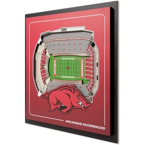 image:imageYouTheFan Officiallylicensed NCAA Stadium Series 3D Wall Art  multilayer team stadium replica detailed sports fan gift indoor decorArkansas Razorbacks