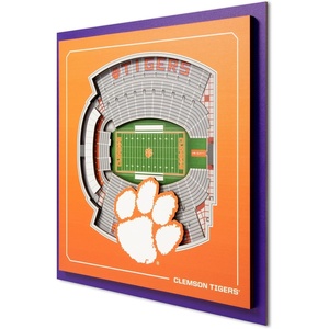 image:imageYouTheFan Officiallylicensed NCAA Stadium Series 3D Wall Art  multilayer team stadium replica detailed sports fan gift indoor decorClemson Tigers