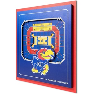 image:imageYouTheFan Officiallylicensed NCAA Stadium Series 3D Wall Art  multilayer team stadium replica detailed sports fan gift indoor decorKansas Jayhawks