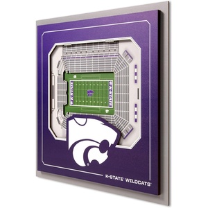 image:imageYouTheFan Officiallylicensed NCAA Stadium Series 3D Wall Art  multilayer team stadium replica detailed sports fan gift indoor decorKansas State Wildcats