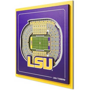image:imageYouTheFan Officiallylicensed NCAA Stadium Series 3D Wall Art  multilayer team stadium replica detailed sports fan gift indoor decorLSU Tigers