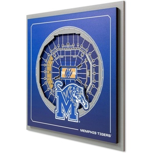 image:imageYouTheFan Officiallylicensed NCAA Stadium Series 3D Wall Art  multilayer team stadium replica detailed sports fan gift indoor decorMemphis Tigers
