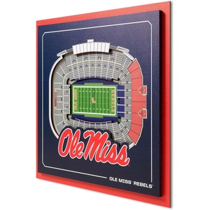 image:imageYouTheFan Officiallylicensed NCAA Stadium Series 3D Wall Art  multilayer team stadium replica detailed sports fan gift indoor decorMississippi Rebels