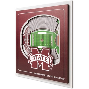 image:imageYouTheFan Officiallylicensed NCAA Stadium Series 3D Wall Art  multilayer team stadium replica detailed sports fan gift indoor decorMississippi State Bulldogs