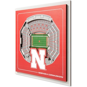 image:imageYouTheFan Officiallylicensed NCAA Stadium Series 3D Wall Art  multilayer team stadium replica detailed sports fan gift indoor decorNebraska Cornhuskers