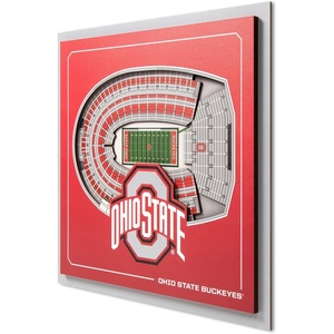 image:imageYouTheFan Officiallylicensed NCAA Stadium Series 3D Wall Art  multilayer team stadium replica detailed sports fan gift indoor decorOhio State Buckeyes