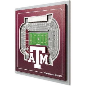 image:imageYouTheFan Officiallylicensed NCAA Stadium Series 3D Wall Art  multilayer team stadium replica detailed sports fan gift indoor decorTexas AM Aggies
