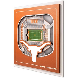 image:imageYouTheFan Officiallylicensed NCAA Stadium Series 3D Wall Art  multilayer team stadium replica detailed sports fan gift indoor decorTexas Longhorns
