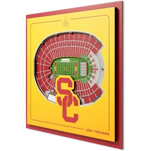 image:imageYouTheFan Officiallylicensed NCAA Stadium Series 3D Wall Art  multilayer team stadium replica detailed sports fan gift indoor decorUSC Trojans