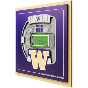 image:imageYouTheFan Officiallylicensed NCAA Stadium Series 3D Wall Art  multilayer team stadium replica detailed sports fan gift indoor decorWashington Huskies