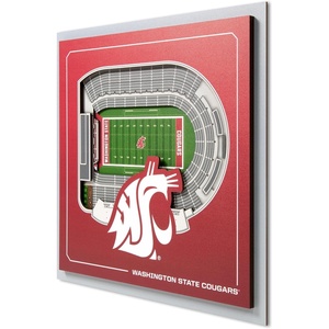 image:imageYouTheFan Officiallylicensed NCAA Stadium Series 3D Wall Art  multilayer team stadium replica detailed sports fan gift indoor decorWashington State Cougars