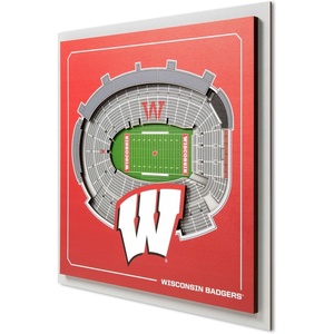 image:imageYouTheFan Officiallylicensed NCAA Stadium Series 3D Wall Art  multilayer team stadium replica detailed sports fan gift indoor decorWisconsin Badgers