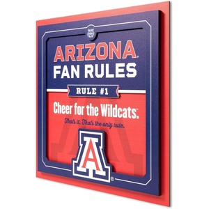 image:imageYouTheFan Officiallylicensed NCAA Tide Fan Rules Wall Art multiple layers humorous team artwork sports fan motto showcases funny rules indoor decorArizona Wildcats