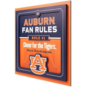 image:imageYouTheFan Officiallylicensed NCAA Tide Fan Rules Wall Art multiple layers humorous team artwork sports fan motto showcases funny rules indoor decorAuburn Tigers