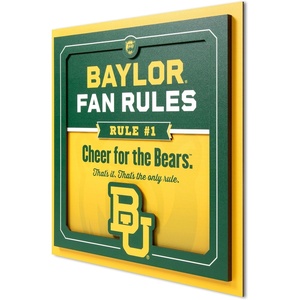 image:imageYouTheFan Officiallylicensed NCAA Tide Fan Rules Wall Art multiple layers humorous team artwork sports fan motto showcases funny rules indoor decorBaylor Bears