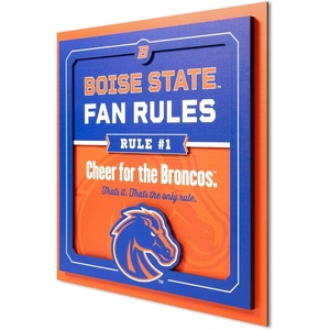 image:imageYouTheFan Officiallylicensed NCAA Tide Fan Rules Wall Art multiple layers humorous team artwork sports fan motto showcases funny rules indoor decorBoise State Broncos