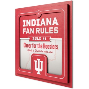 image:imageYouTheFan Officiallylicensed NCAA Tide Fan Rules Wall Art multiple layers humorous team artwork sports fan motto showcases funny rules indoor decorIndiana Hoosiers