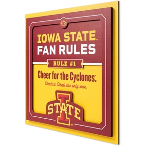 image:imageYouTheFan Officiallylicensed NCAA Tide Fan Rules Wall Art multiple layers humorous team artwork sports fan motto showcases funny rules indoor decorIowa State Cyclones