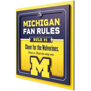 image:imageYouTheFan Officiallylicensed NCAA Tide Fan Rules Wall Art multiple layers humorous team artwork sports fan motto showcases funny rules indoor decorMichigan Wolverines