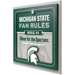 image:imageYouTheFan Officiallylicensed NCAA Tide Fan Rules Wall Art multiple layers humorous team artwork sports fan motto showcases funny rules indoor decorMichigan State Spartans