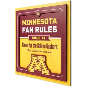 image:imageYouTheFan Officiallylicensed NCAA Tide Fan Rules Wall Art multiple layers humorous team artwork sports fan motto showcases funny rules indoor decorMinnesota Golden Gophers
